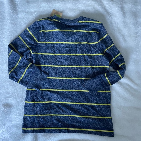 Crazy 8 Navy and Yellow Striped Long Sleeve Henley - Picture 6 of 7